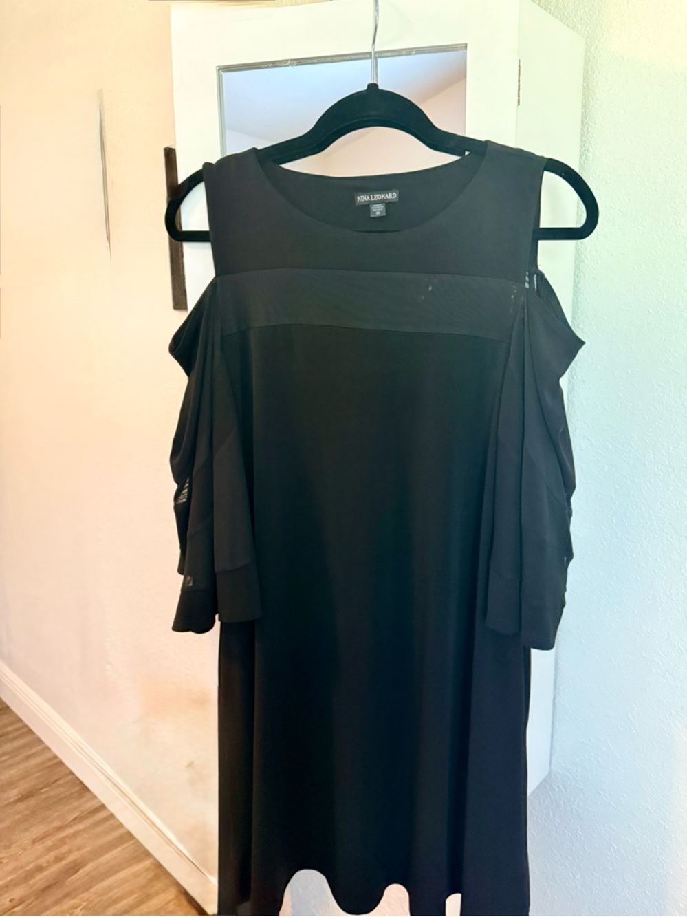 Sonia Leonard Black Cold-Shoulder Dress